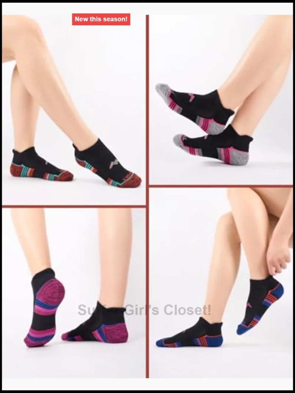 Performance Athletic Ankle Socks 6-Pack with Heel Tab & Cushioned Sole for